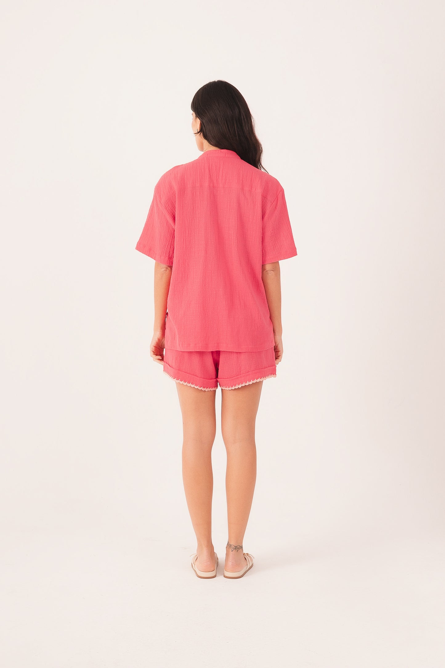 Conjunto Rosa Crochê